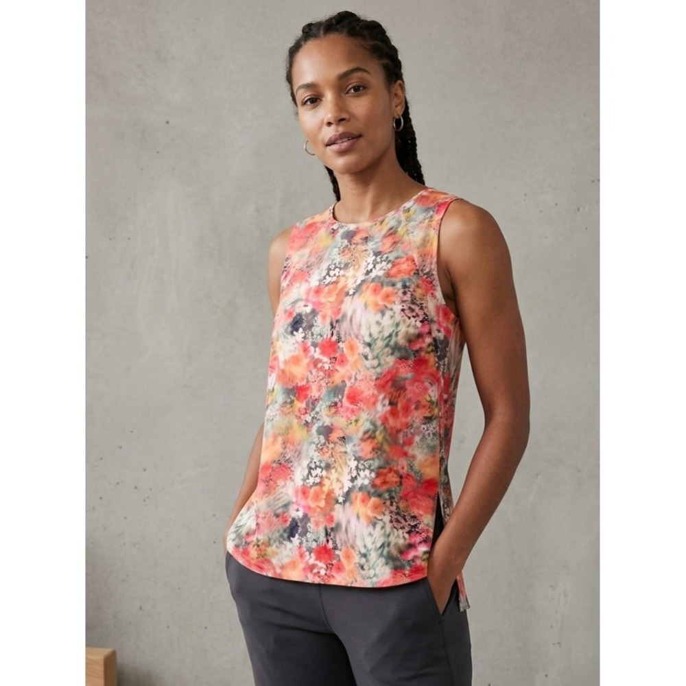 Athleta Floral Sleeveless Refined Zephyr Tank Top Medium